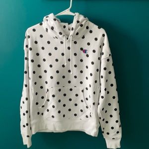 Champion black and white polka dot hoodie
